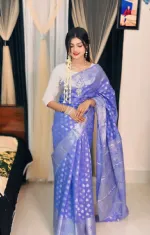 Soft Silk Katan Festive Saree with Intricate Buti, No Blouse