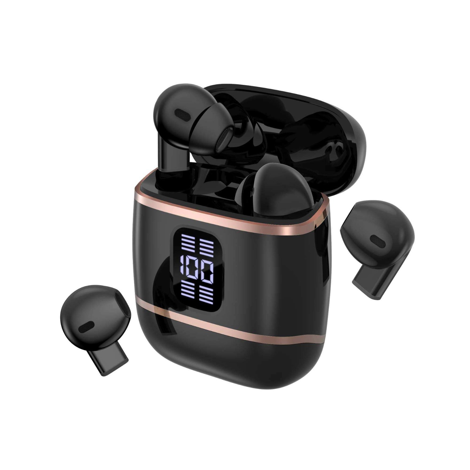 J40 4-in-1 True Wireless Earbuds – Bluetooth 5.4 TWS with Dual-Side Charging Case, Smart LED Display, Active Noise Cancellation & IPX5 Waterproof