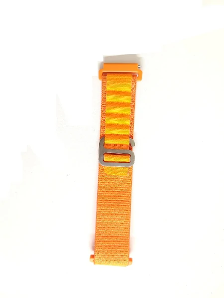 Pin Lock Fabric Stap For Smart Watch-22mm -Orange Color