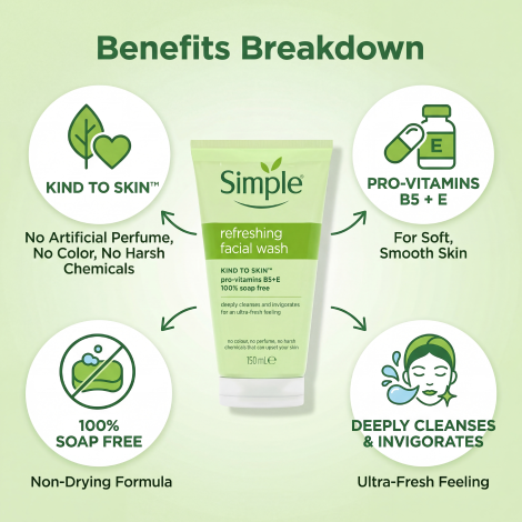 Simple Refreshing Facial Wash 150ml (Poland)
