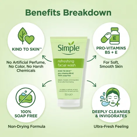 Simple Refreshing Facial Wash 150ml (Poland)