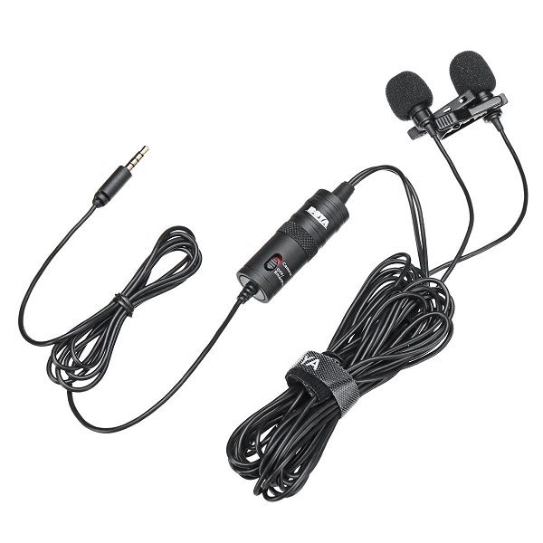 Boya Dual Clip Interview Microphone (BOYA M1DM)