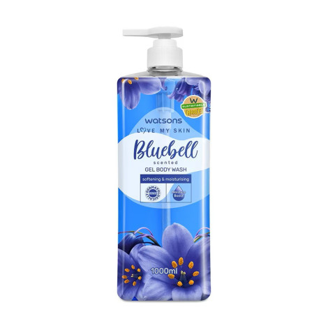 Watsons Love My Skin Bluebell Scented Gel Body Wash 1000ml (Malaysia)