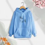 Premium Comfortable (Butterflies Glob) Ladies winter hoodie