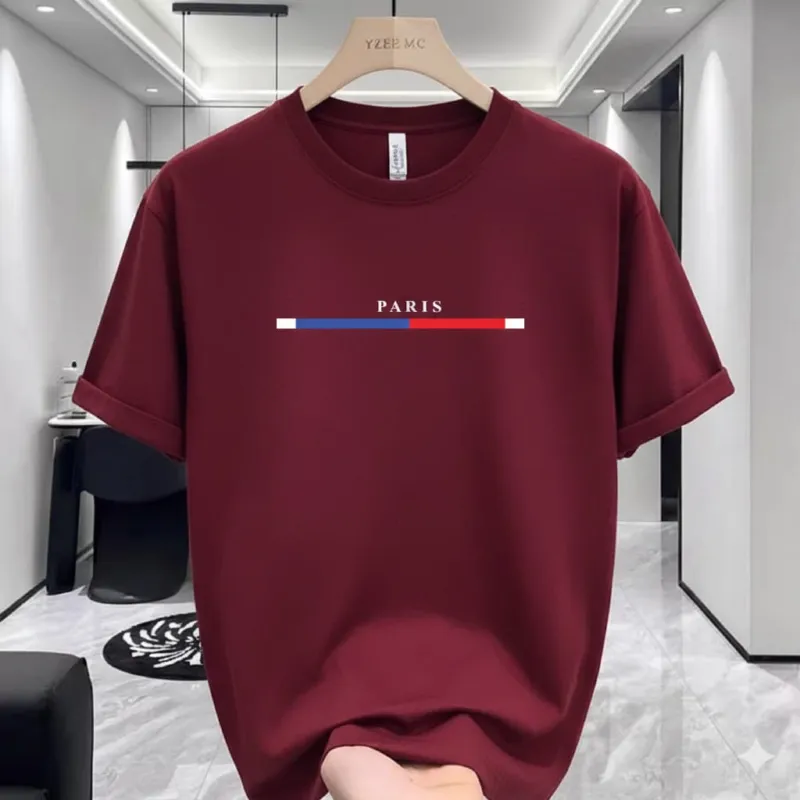 Men's Cotton-Spandex Drop Shoulder T-Shirt, DTF Print, 220 GSM