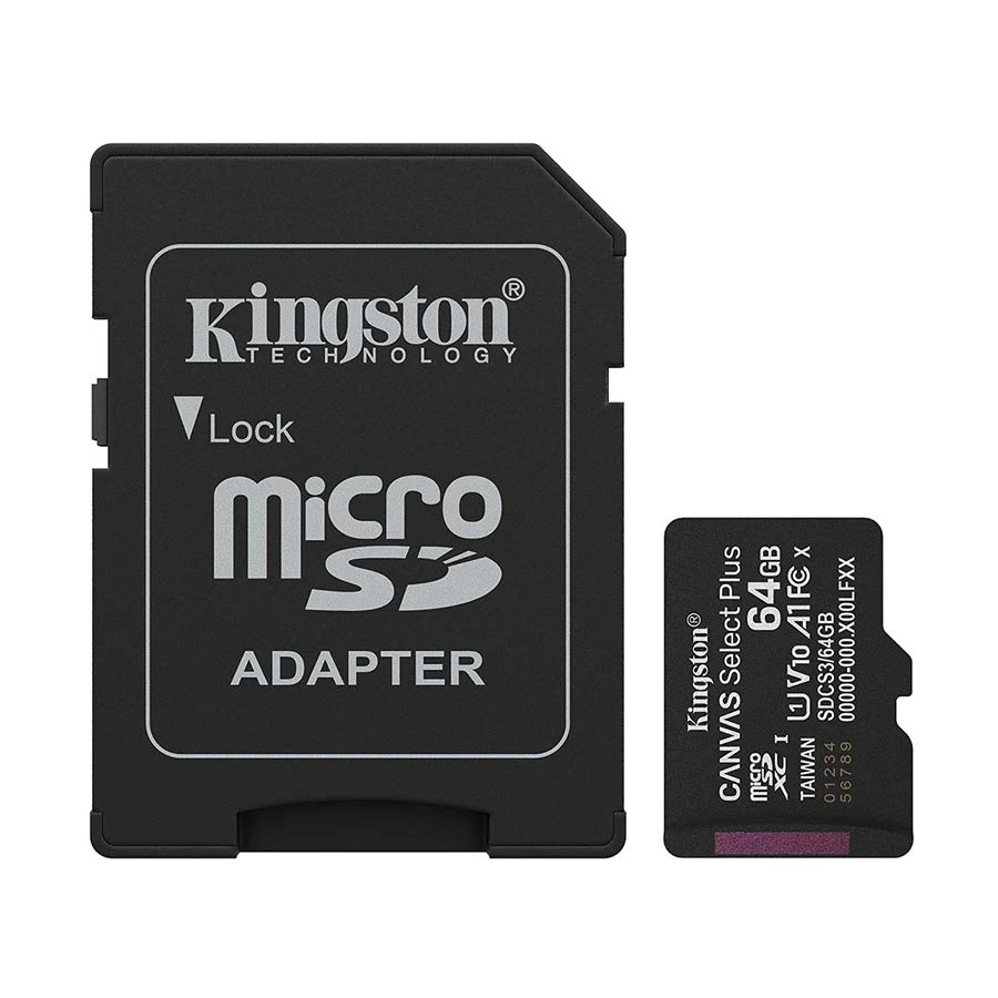 Kingston Canvas Select Plus 64GB MicroSD Memory Card with Adapter