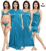 Women's Satin Night Dress Set with Long Nightie and Top