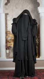 Muslima Borka Set with Hijab and Nikab, Sizes 50 to 56