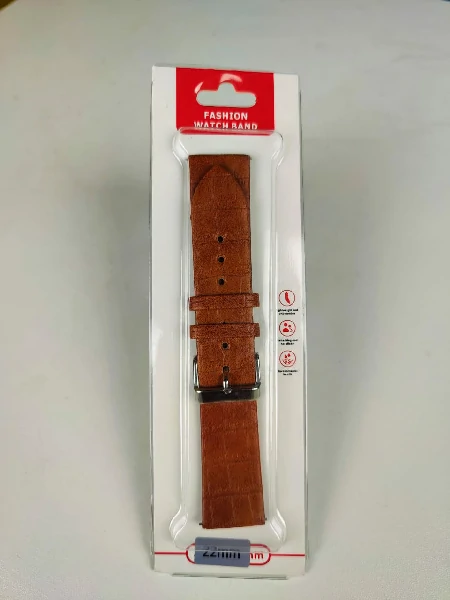 22mm Leather Strap for Smartwatch – Brown Color