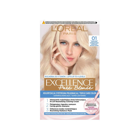 L'Oreal Excellence Pure Blonde Triple Care Color - 01  Superlight Natural Blonde (France)