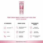 Pond's Bright Miracle Ultimate Clarity Niasorcinol Facial Foam 90ml (Thailand)