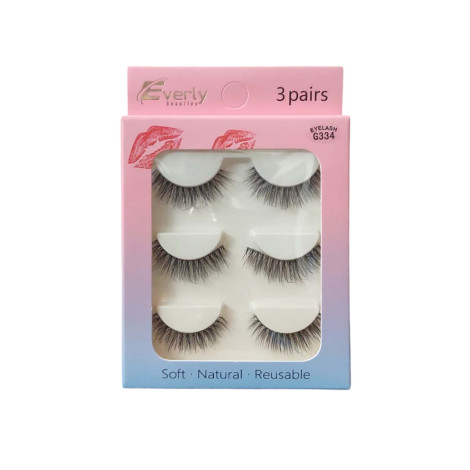 Everly Beauties 3Pair Series False Eyelash - G334 (China)