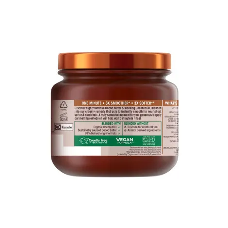 Garnier Ultimate Blends Coconut Oil & Cocoa Butter Hair Remedy Smoothing Mask 340ml (Germany)