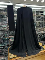 Abaya Full Set with Lace Work, Koti and Hijab, Body 36 to 46