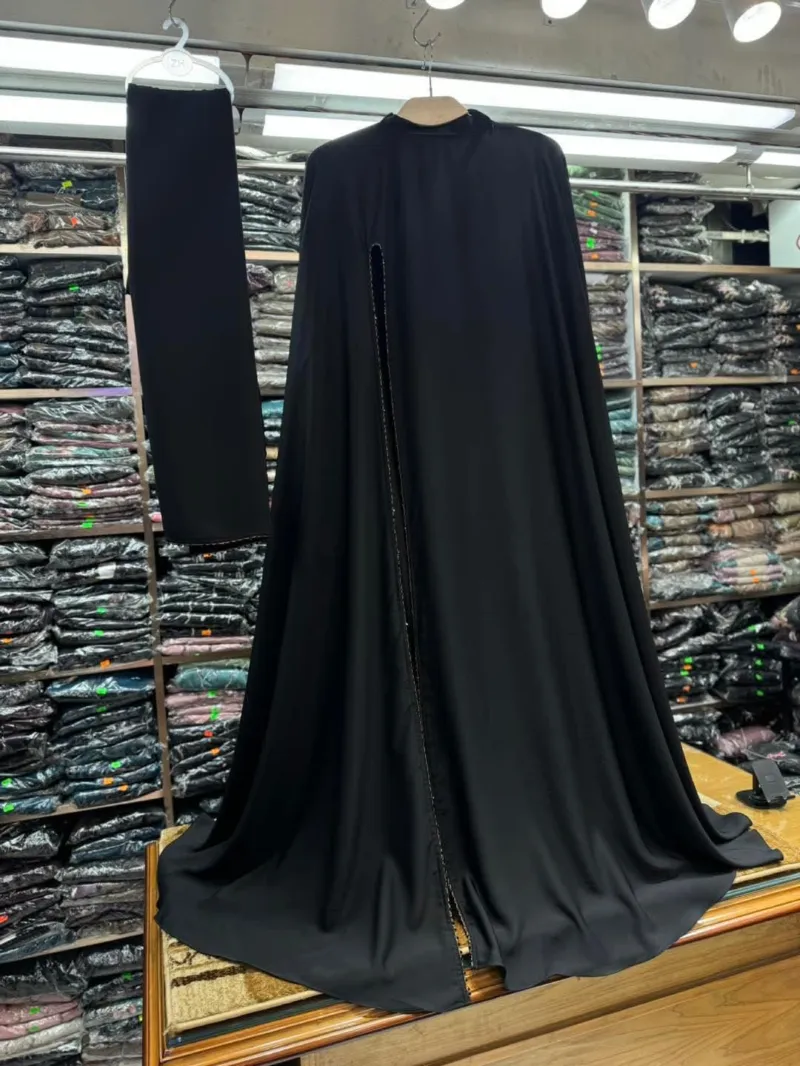 Abaya Full Set with Lace Work, Koti and Hijab, Body 36 to 46