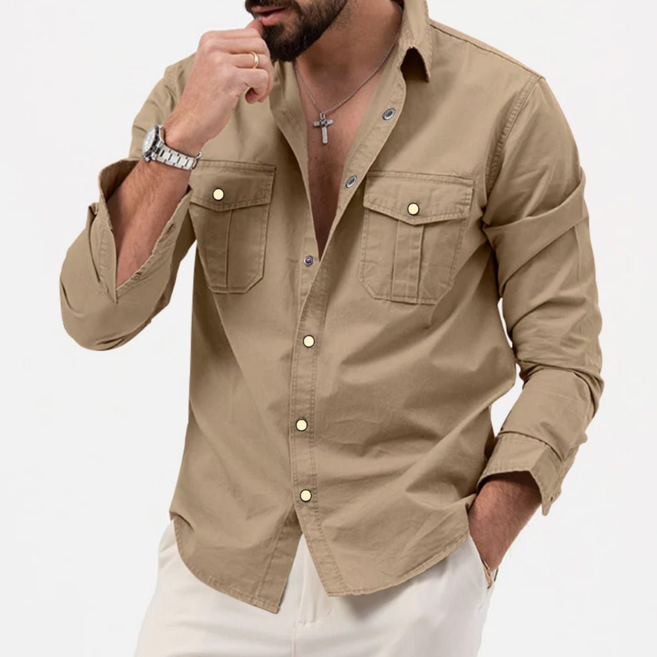 Full sleeves double pocket Shirt