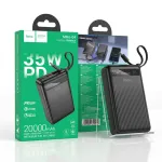Hoco MMJ-04 20000mAh 35W PD Fast Charging Power Bank with Built-in Type-C Cable, LED Digital Display, QC3.0 & 22.5W Super Fast Charger for iPhone, Samsung, iPad & Type-C Devices