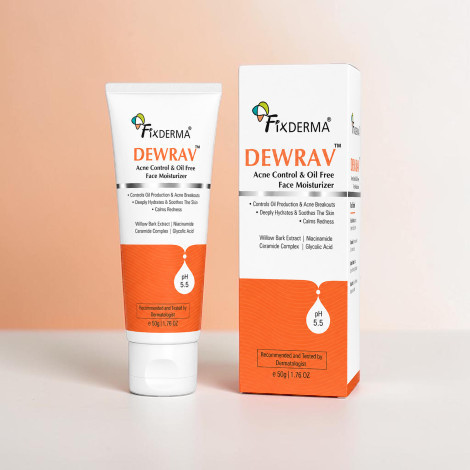 Fixderma Dewrav Acne Control & Oil Free Face Moisturizer 50g (India)
