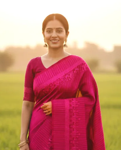 Cotton Screen Print Saree with Running Blouse, 12.5 Haath