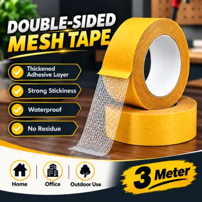 Heavy-Duty Double-Sided Mesh Tape, 3 Meter
