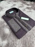 Men's Embroidered Panjabi in 2 Shades, Sizes M, L and XL