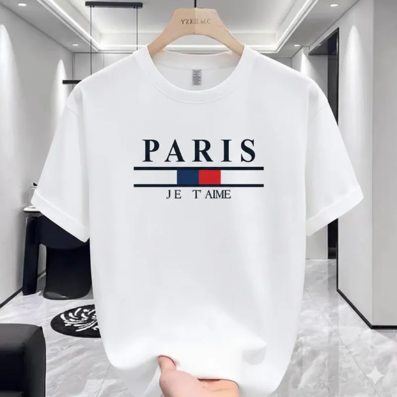 Men's Comfortable Drop Shoulder T-Shirt, Cotton-Spandex, DTF Print