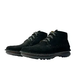 26055-Black high neck Genuine leather breathable non-slip footwear soft sole Casual Shoes for men