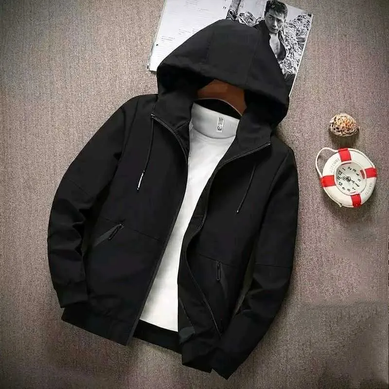 Men's Bonded Fabric Hoodie with Waterproof Zipper, 260 GSM