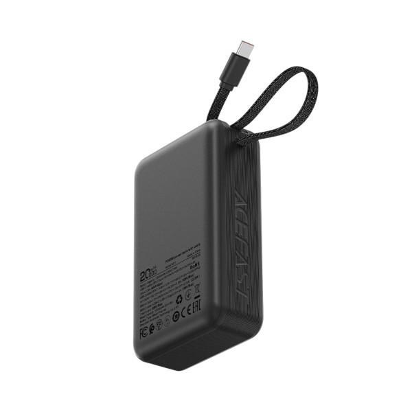 ACEFAST M21 20000mAh PD65W Fast Charging Power Bank with Built-in USB-C Cable