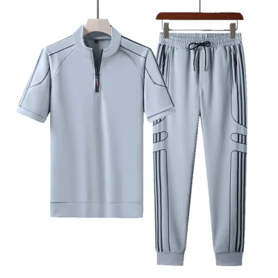 Men's Single Colour Mesh Jersey T-Shirt and Trouser Combo