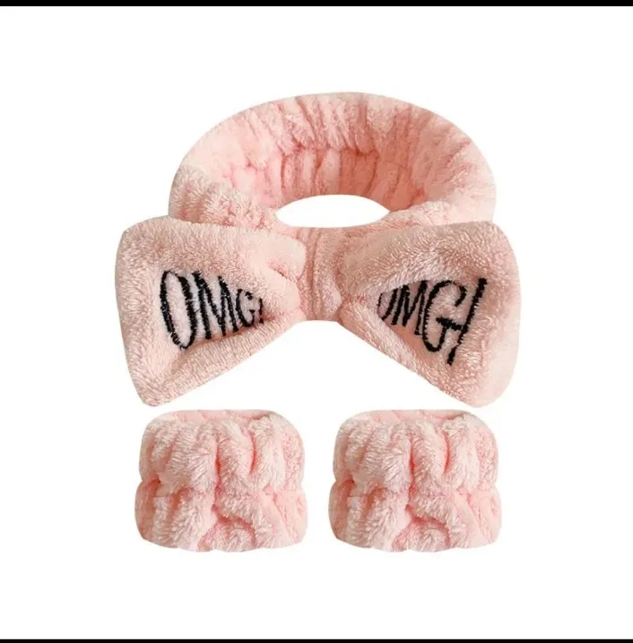 Women's Coral Fleece Bow Headband for Face Washing, 5 Colours