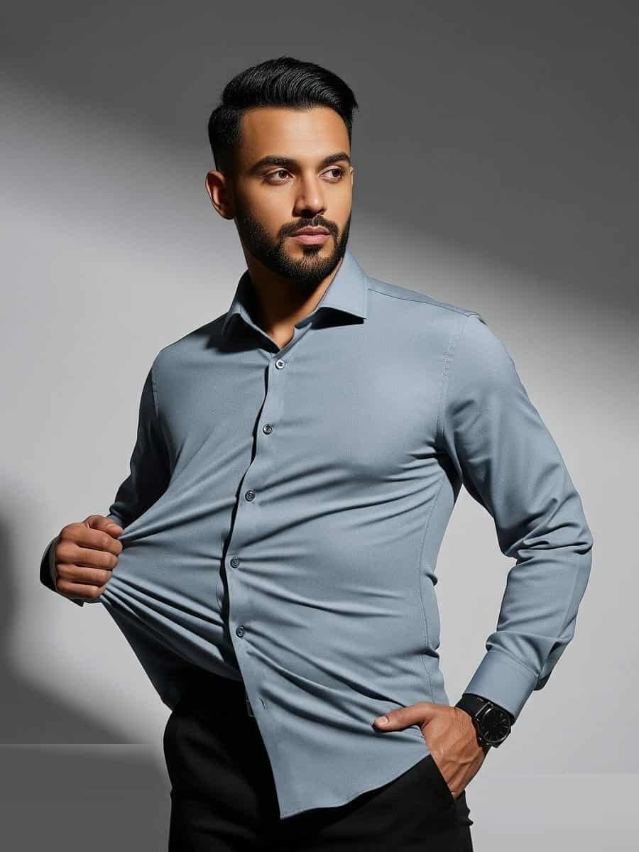 Men's Wrinkle-Free Formal Shirt, Lightweight, Sizes M to XXL
