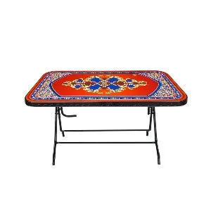 Dining Table 6 Seat Semi Rtg SL Print Stone Black