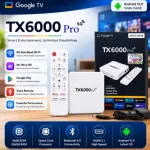 TX6000 Pro 5G Google TV Box – Android 15.0, 16GB RAM, 256GB, 4K Ultra HD