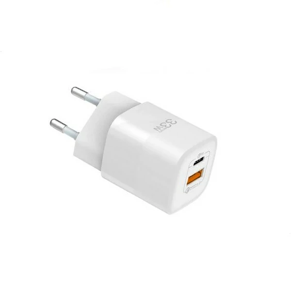 WiWU 33W Gan Fast Charger USB-C + QC3.0 Power Adapter