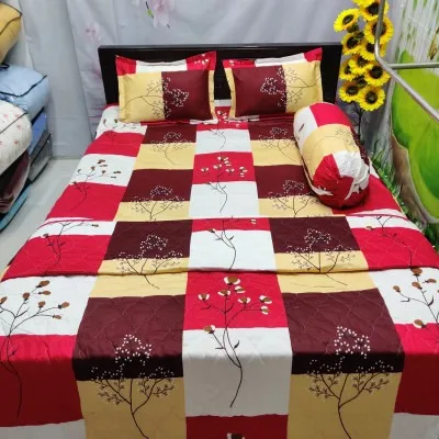 Pure Cotton Twill AC Katha and Bed Sheet Combo for AC Rooms
