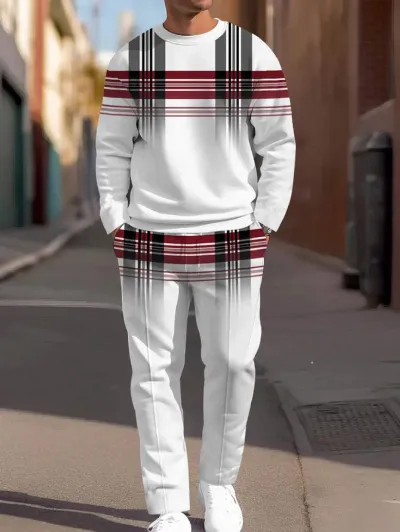 Men's 160 GSM Mesh Jersey Full Sleeve T-Shirt and Trouser Set
