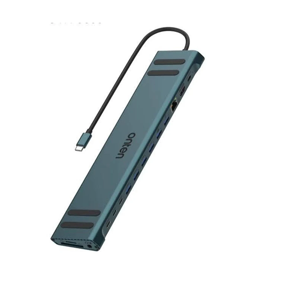 Onten OTN-9399 USB-C Hub with M.2 SSD Enclosure, Crystal Teal