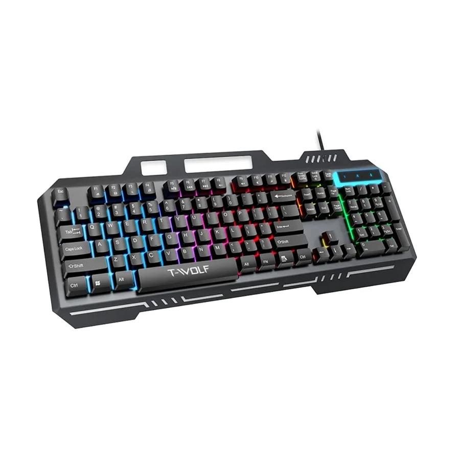 T-Wolf T16 RGB Wired Black Gaming Keyboard
