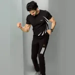Men's O-Neck Tee and Elastic Waist Pants Tracksuit, Sizes L and XL