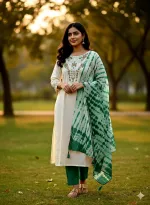 Unstitched Soft Cotton Three Piece with Embroidered Neck and Sleeves