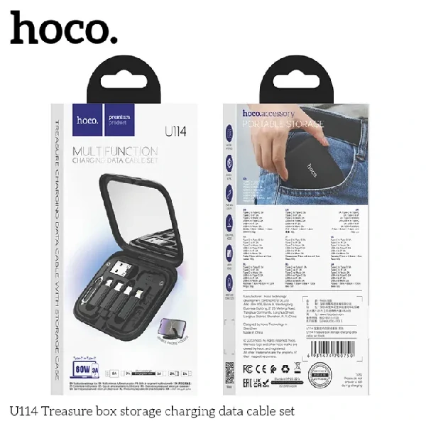 Hoco U114 Treasure Box Storage Charging Data Cable Set