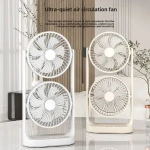 Double Head Tower Fan High Wind Air Circulation Desktop Fan Portable Double-Layer Cooling Fan (SB-052 Desktop Fan)