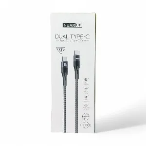 GearUP CC6015 Type-C to C 60W PD Fast Charging & Data Cable – 1.5m