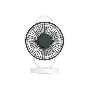 YAGE YG-7999N Rechargeable 8-Inch 360° Rotation Fan with LED Light – White Color