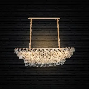 Qulik Modern Crystal Chandelier Decorative Pendant Hanging 5 layer 3 color LED Ceiling Light