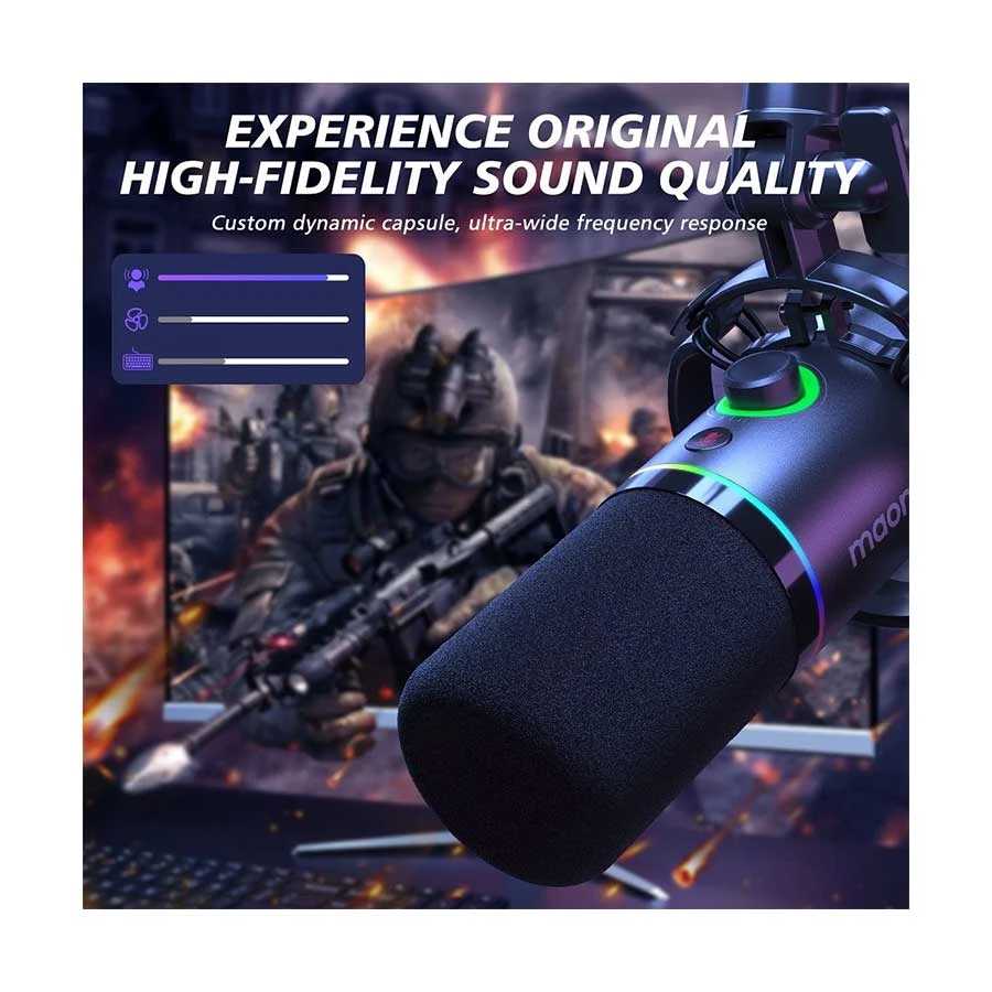 Maono PD200XS USB/XLR Dynamic Microphone Set with Boom Arm