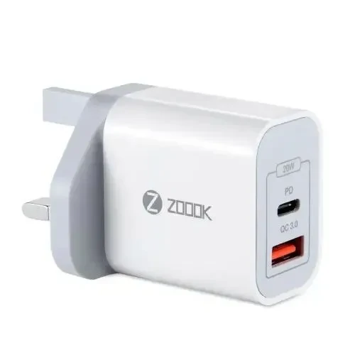 ZOOOK Bolt Charge Duo 20 USB 2 Port Fast Charger