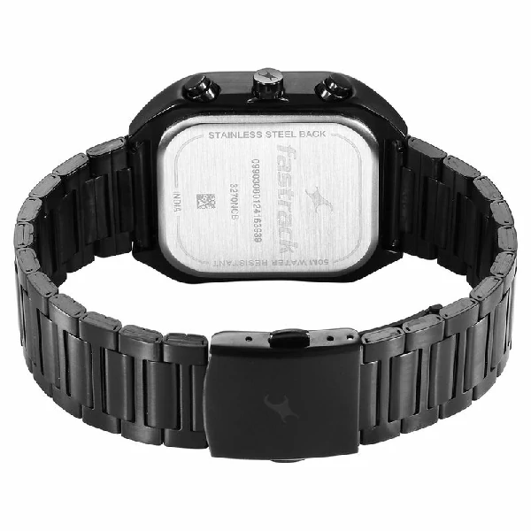 Fastrack 3270NM01 Fleek Quartz Multifunction Black Dial Stainless Steel Strap Watch