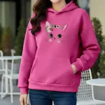 Premium Comfortable Printed Ladies Winter Hoodie